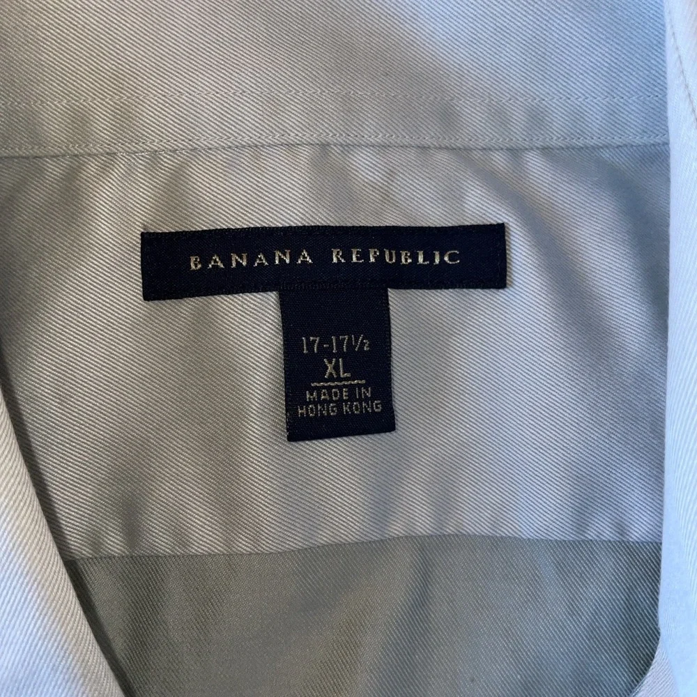 Banana Republic Men's Cotton Dress Shirt Light Gray XL‎